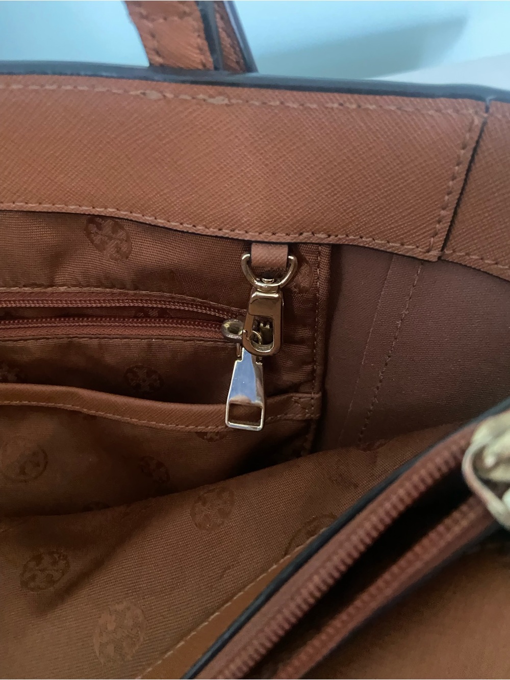 Tory Burch Saffiano Leather Small Buckle Tote - Picture 11 of 13